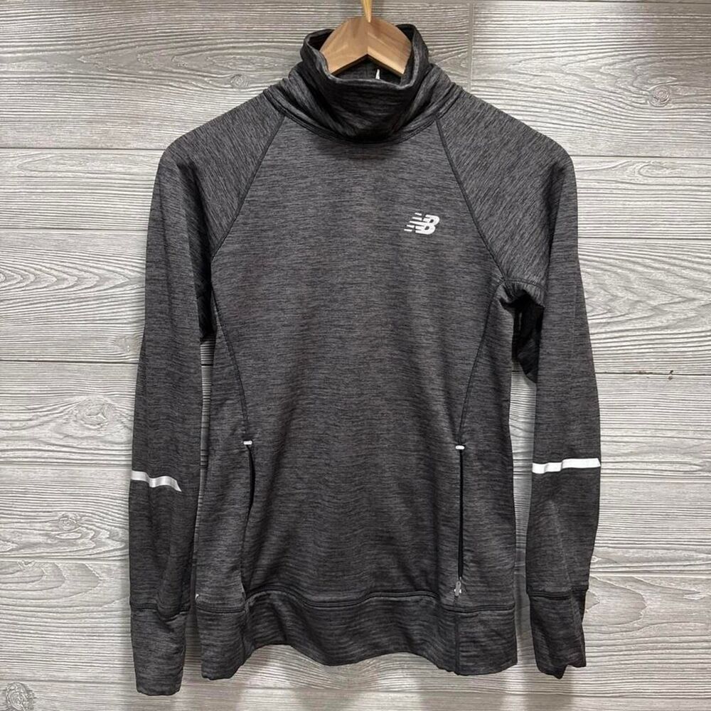 New Balance Running Sweater Women’s Heat XS Gray Long Sleeve Thumbholes